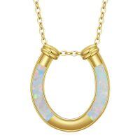 TOUPOP 14K Gold & Stone Animal Necklaces for Women-style_name:Horseshoe Necklace