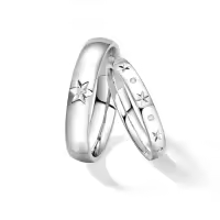 TOUPOP 10k/14k/18k Gold & Sterling Silver Moissanite Couples Rings Set-style_name:D Wedding Ring Set