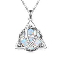 wholesale TOUPOP Christmas Gifts For Women 925 Sterling Silver Celtic Knot Necklace Irish Jewelry Birthday Anniversary Valentine's Day Gifts For Women Wife Girlfriend Her Daughter -style_name:1-Celtic Knot Necklace(White Opal)