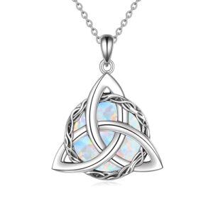 1-Celtic Knot Necklace(White Opal)