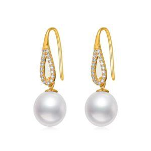 Teardrop Drop-Pearl/Moissanite