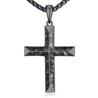 wholesale Cross Necklace For Men 925 Sterling Silver Cross Pendant Necklace Religious Protection Jewelry Birthday Christmas Gifts For Father Husband Him Son Her -style_name:Black Onyx Cross Necklace