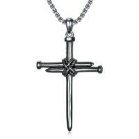 wholesale Cross Necklace 925 Sterling Silver Cross Pendant Christmas Fathers Day Birthday Gifts For Men Gifts For Father Gifts For Dad Brother Husband Son -style_name:B01 Nail Cross Black