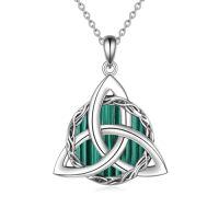 wholesale TOUPOP Christmas Gifts For Women 925 Sterling Silver Celtic Knot Necklace Irish Jewelry Birthday Anniversary Valentine's Day Gifts For Women Wife Girlfriend Her Daughter -style_name:1-Celtic Knot Necklace(Malachite)