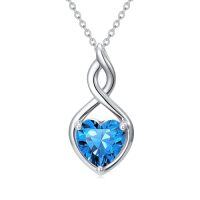 wholesale Infinity Birthstone Necklace 925 Sterling Silver Heart Love Infinity Pendant Fine Jewelry Birthday Christmas Gifts For Women Girlfriend Wife -color_name:12-December-Topaz
