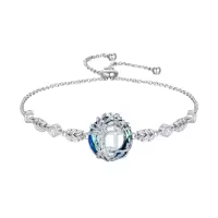 TOUPOP Sterling Silver Blue Crystal A-Z Letter Bracelet Gift-style_name:Tree of Life T
