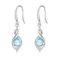 wholesale Birthstone Earrings For Women 925 Sterling Silver Infinity Love Jewelry Birthday Christmas Gifts For Women Mom Wife Girlfriend -color_name:03-March-Aquamarine