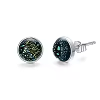 TOUPOP Sterling Silver Sandstone Stud Earrings for Women Gifts-color_name:Green-5*5mm