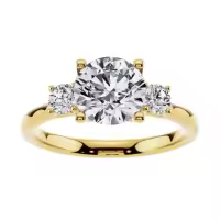 TOUPOP 10k/14k/18k Gold Moissanite Engraved Name Round Cut Engagement Rings-style_name:E Moissanite Ring