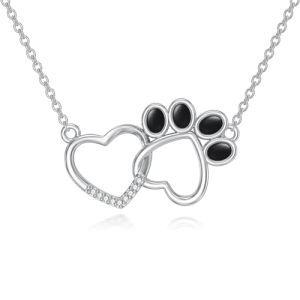 Heart and Paw Print Necklace