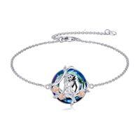 wholesale TOUPOP Nightmare Bracelet Sterling Silver Crystal Jack And Sally Bracelets Skull Jewelry -style_name:Style 3