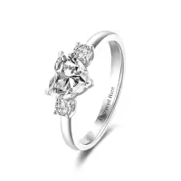 TOUPOP 18k White Gold Plated Moissanite Personalized Engagement Ring 1ct D VVS1-style_name:K Moissanite