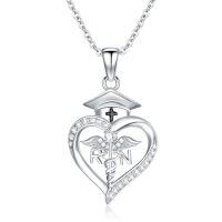 wholesale TOUPOP Nurse Gifts For Women 925 Sterling Silver Caduceus Angel Wing Rn Necklaces Jewelry Gifts For Nurses Doctors Medical Students Nurses Week Appreciation Graduation Christmas Gift -style_name:RN Graduation Necklace