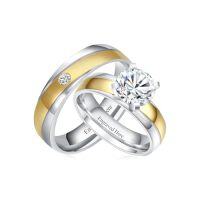 wholesale TOUPOP Personalized Moissanite Wedding Band Set Marriage Rings For Couples Set Sterling Silver 10k 14k 18k Ring Sets For Him And Her Anniversary Birthday Gifts, Size 4-14 -style_name:Wedding Band Set-H