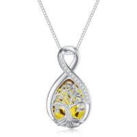 wholesale TOUPOP Valentines Day Gifts Birthstone Necklace For Women Tree Of Life Necklace Teardrop Necklace S925 Sterling Silver Infinity Love Birthday Gifts For Mom Women Girls, 18"+2" Inches -color_name:11 November Birthstone