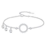 wholesale TOUPOP 925 Sterling Silver Bracelets For Women Adjustable Star Charm Bracelet Elegant Jewelry Christmas Gift For Wife Mom Girlfriend -style_name:Zircon circle