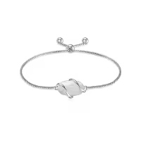 TOUPOP 925 Sterling Silver Gemstone Link Bracelet Adjustable Fine Jewelry-color_name:1A-Opal-October