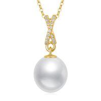 TOUPOP 14K Gold Freshwater Pearl Pendant Necklaces For Women-style_name:Pearl-C