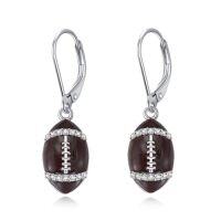 wholesale TOUPOP Baseball Basketball Volleyball Soccer Football Earrings Sterling Silver Leverback Sports Earrings Jewelry Gifts For Women Her -style_name:Football Earrings