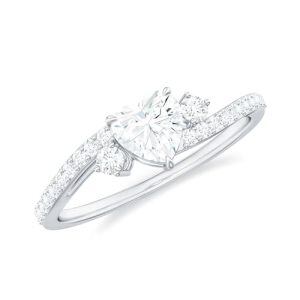 A Moissanite Heart Ring
