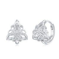 wholesale TOUPOP Celtic Earrings For Women 925 Sterling Silver Triangle Celtic Knot Huggie Hoop Earrings Irish Jewelry Gifts For Women Daughter Her Wife Mom Anniversary Birthday Christmas -style_name:3 Heart Celtic Earrings