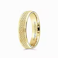 TOUPOP 14K Gold Celtic Men's Wedding Band Ring, Engraved Name Gift-style_name:C Gold RIng
