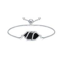 wholesale Bracelet For Women 925 Sterling Silver Hexagon Gemstone Link Bracelet Fine Jewelry Birthday Christmas Gifts For Women Her -color_name:Black Onyx