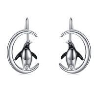 wholesale TOUPOP Moon Animals Leverback Earring For Women Sterling Silver Dangle Drop Hoop Earrings For Women Birthday Anniversary Christmas -style_name:06-Leverback-Penguins