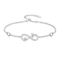 wholesale Animal Infinity Bracelet For Women 925 Sterling Silver Butterfly/dragonfly/dolphin/sea Turtle Bracelet Adjustable Infinity Jewelry Christmas Gifts For Women -style_name:Hummingbird