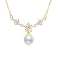 TOUPOP 14K Gold Freshwater Pearl Pendant Necklaces For Women-style_name:Pearl-F