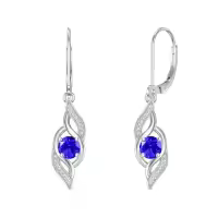 TOUPOP Sterling Silver Infinity Birthstone Earrings for Women-color_name:09-Sep.-Sapphire