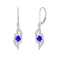 wholesale Infinity Birthstone Earrings For Women 925 Sterling Silver Birthstone Earrings Love Infinity Jewelry Birthday Anniversary Christmas Gifts For Her Girlfriend Wife -color_name:09-Sep.-Sapphire