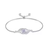 TOUPOP 925 Sterling Silver Birthstone Infinity Bracelet Dainty Fine Jewelry-color_name:06-Jun.-Alexandrite