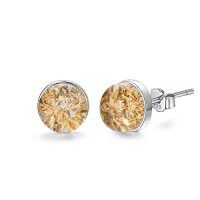 wholesale Gemstone Studs Earrings S925 Sterling Silver Flow Sandstone Earrings Studs Jewelry Gifts For Women Mom Grandma Sister Wife Girlfriend Christmas Anniversary Birthday Graduation Mothers Day -color_name:Yellow-10*10mm