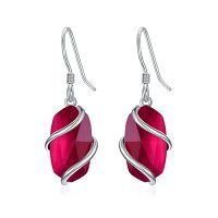 wholesale Earrings For Women 925 Sterling Silver Dainty Gemstone Dangle Drop Earrings Fine Jewelry Birthday Christmas Gifts For Women Her Mom -color_name:Dangle-Garnet-January