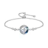 TOUPOP Sterling Silver Blue Crystal Birthstone Moon Star Bracelet Women Jewelry Gift-color_name:04-April-Synthetic Diamond