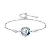 wholesale TOUPOP Birthstone Bracelet Moon And Star Bracelet 925 Sterling Silver Blue Crystal Jewelry Birthday Christmas Gifts For Women -color_name:04-April-Synthetic Diamond