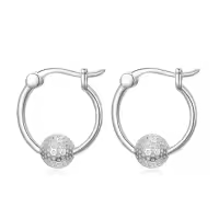 TOUPOP Sterling Silver Softball Golf Volleyball Soccer Football Basketball Hoop Earrings Sports Jewelry-style_name:B-Golf