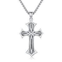 wholesale Cross Necklace For Men Women 925 Sterling Silver Celtic/crucifix/nail/fish Hook Cross Pendant With Stainless Steel Chain Faith Jewelry Gift For Father Son Brother Husband -color_name:A08-Celtic Cross Big