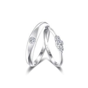 C Moissanite Wedding Ring Set