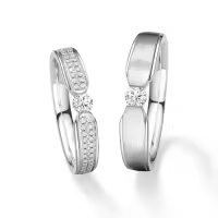 TOUPOP Sterling Silver Moissanite Couples Wedding Rings Set-style_name:D Wedding Ring Set