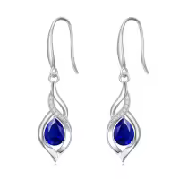TOUPOP Sterling Silver Infinity Birthstone Earrings Gift for Women-color_name:09-September-Sapphire