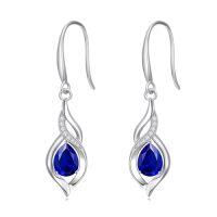 wholesale Infinity Birthstone Earrings For Women 925 Sterling Silver Infinity Love Birthday Jewelry Christmas Gifts For Women Mom Wife Girlfriend -color_name:09-September-Sapphire