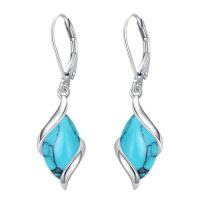 wholesale Earrings For Women 925 Sterling Silver Natural Gemstone Drop Dangle Earrings Fine Jewelry Birthstone Christmas Gifts For Women Her -color_name:Turquoise
