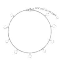 TOUPOP Sterling Silver Ankle Bracelets For Women Adjustable Anklet Elegant Foot Jewelry-style_name:A-Moon Pendant