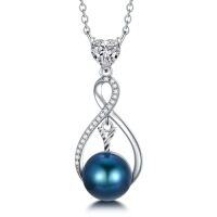 wholesale Black Pearl Infinity Necklace Sterling Silver Black Freshwater Peartl A-z Initial Pendant Necklace Infinity Letter Jewelry Christmas Birthday Gifts For Women Her Mom -style_name:Letter Y