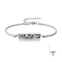 TOUPOP Sterling Silver Abalone Shell Cremation Jewelry Bracelet-style_name:Sunflower Urn Bracelet