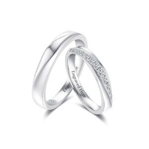 J Wedding Ring Set