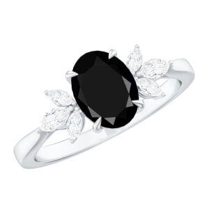 C Black Onyx Moissanite Ring
