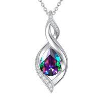 wholesale Birthstone Necklace For Women Teardrop Necklaces 925 Sterling Silver Infinity Love Jewelry Birthday Christmas Gifts For Women Mom Wife Girlfriend -color_name:06-June-Alexandrite